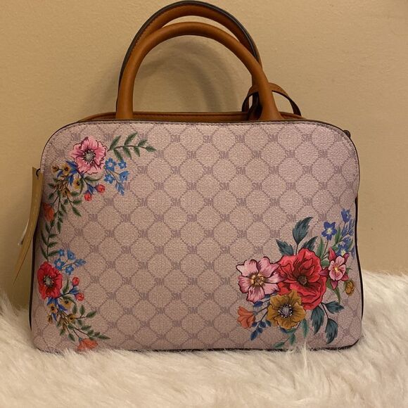 NWT Steve Madden (BFelipe) Satchel/ Crossbody Bag SM Logo w / Floral Design - Picture 8 of 16